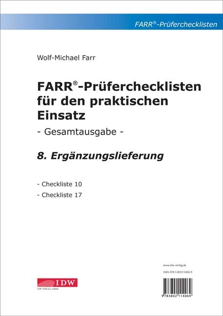 FARR Prüferchecklisten für den praktischen Einsatz - Gesamtausgabe - Wolf M Farr