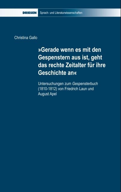 Gerade wenn es mit den Gespenstern aus ist, geht das rechte Zeitalter für ihre Geschichte an - Christina Gallo