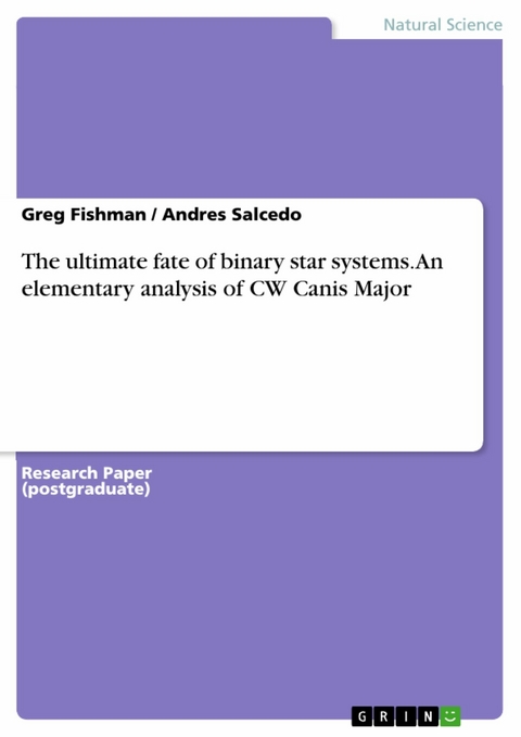 The ultimate fate of binary star systems.  An elementary analysis of CW Canis Major - Greg Fishman, Andres Salcedo