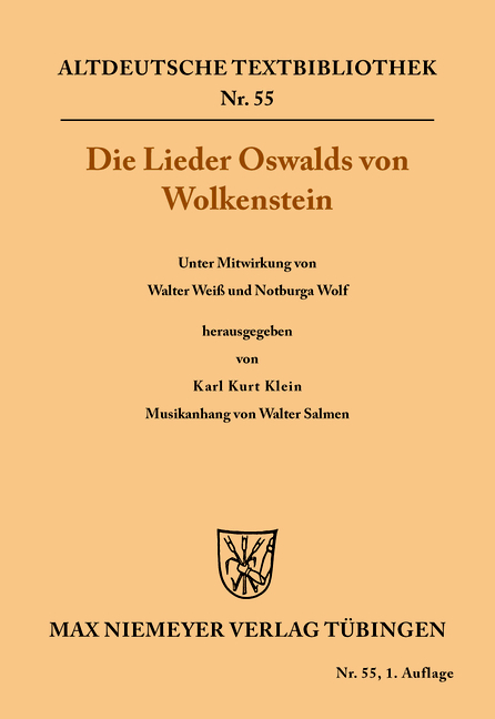 Die Lieder Oswalds von Wolkenstein - Oswald Wolkenstein