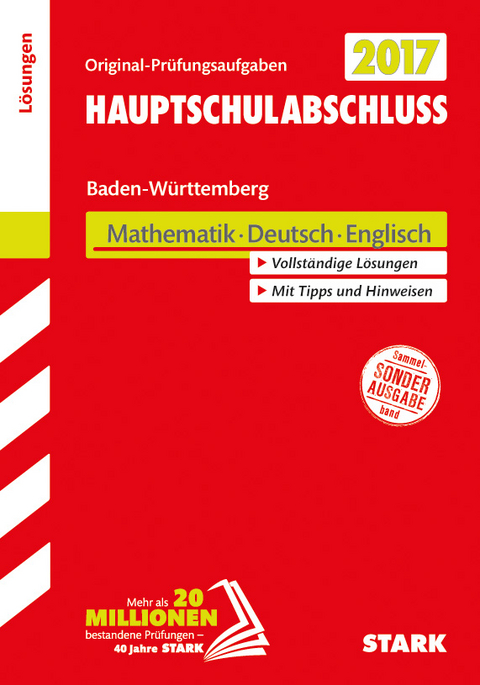 Abschlussprüfung Hauptschule Baden-Württemberg - Mathematik, Deutsch, Englisch Lösungsheft