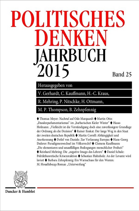 Politisches Denken. Jahrbuch 2015. - 