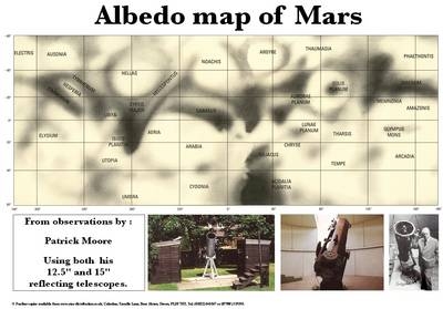 Albedo Map of Mars - A3 Size