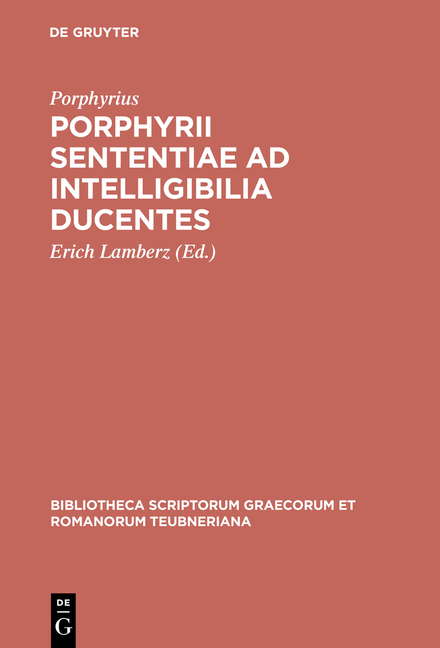 Porphyrii sententiae ad intelligibilia ducentes -  Porphyrius