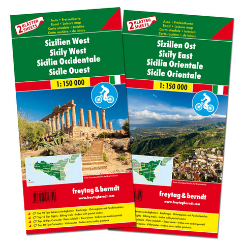 Sizilien West und Ost, Set, Autokarte 1:150.000 - 