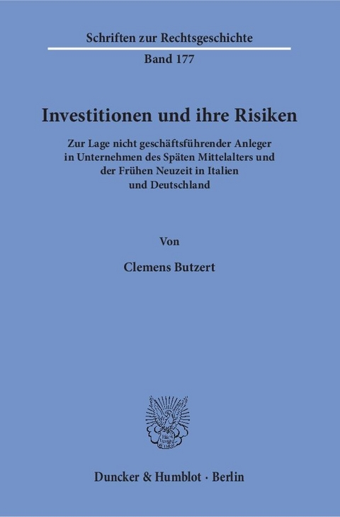 Investitionen und ihre Risiken. - Clemens Butzert