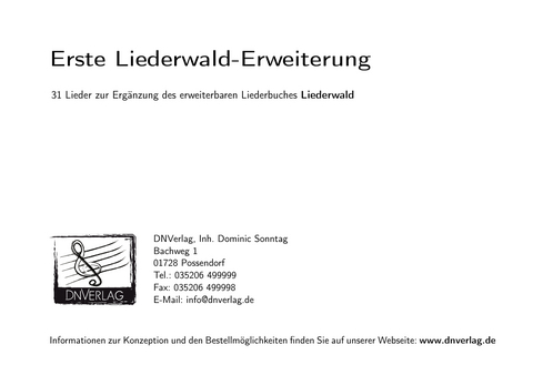 Erste Liederwald-Erweiterung - 