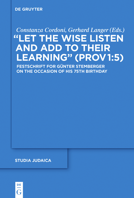 "Let the Wise Listen and add to Their Learning" (Prov 1:5) - 