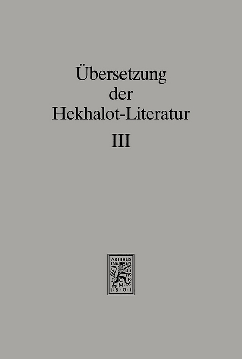 Übersetzung der Hekhalot-Literatur - 