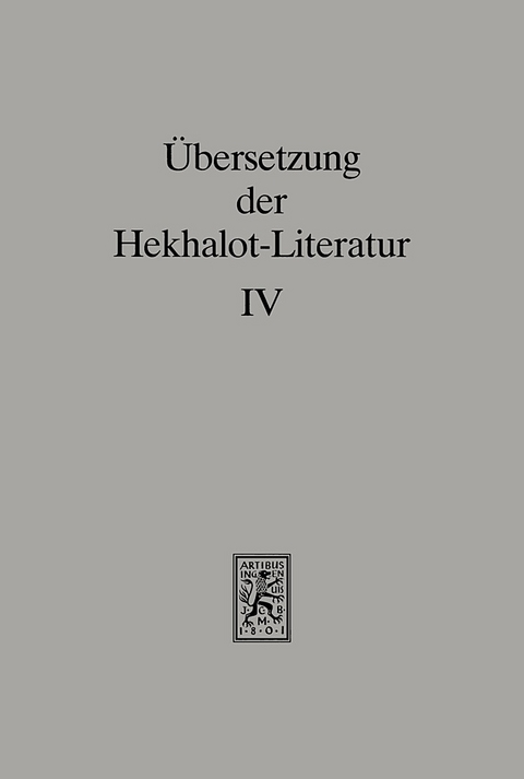 Übersetzung der Hekhalot-Literatur - 