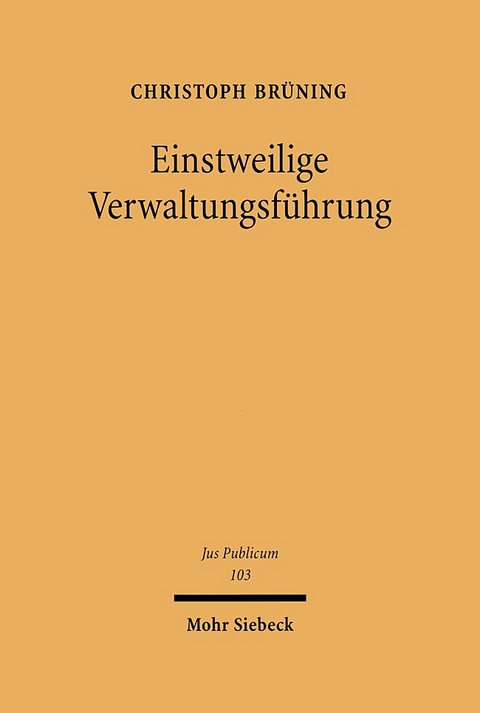 Einstweilige Verwaltungsführung - Christoph Brüning