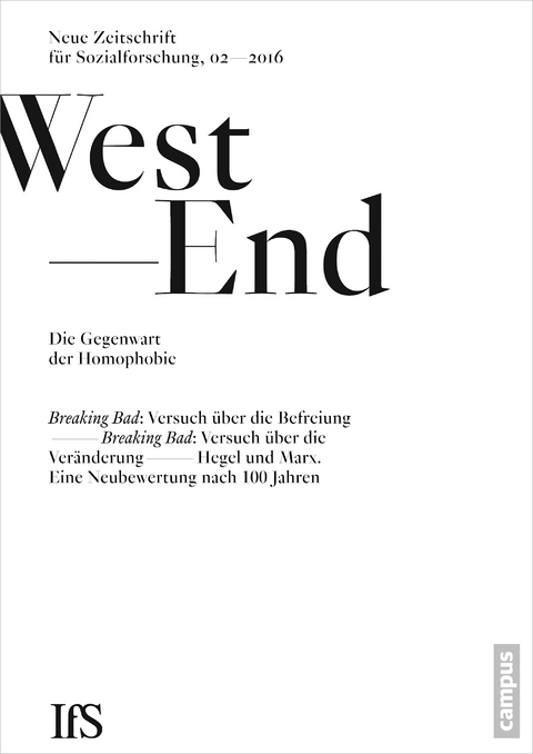 WestEnd 2016/2: Die Gegenwart der Homophobie - 