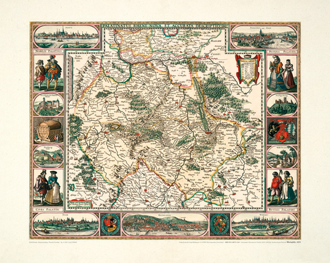 Historische Karte: Rheinpfalz, 1652 (Plano) - Claes J Visscher