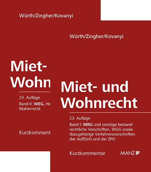 PAKET: Miet- und Wohnrecht 23. Auflage - Helmut Würth, Madeleine Zingher, Peter Kovanyi, Ingmar Etzersdorfer