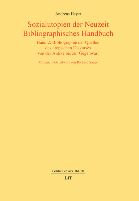 Sozialutopien der Neuzeit. Bibliographisches Handbuch - Andreas Heyer