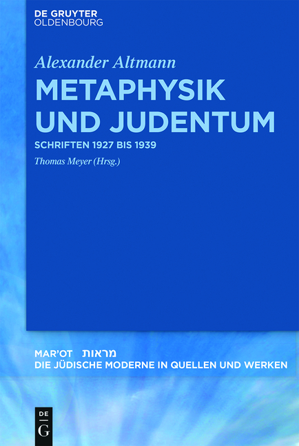 Metaphysik und Judentum - Alexander Altmann