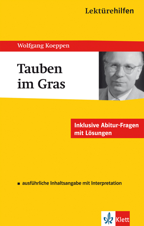 Klett Lektürehilfen Wolfgang Koeppen, Tauben im Gras - Hans-Peter Reisner