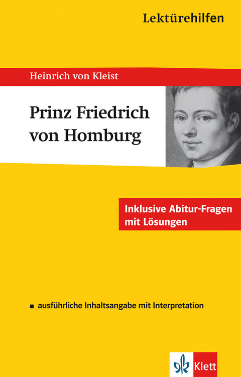 Klett Lektürehilfen Heinrich von Kleist, Prinz Friedrich von Homburg - Karl-Heinz Hahnengreß