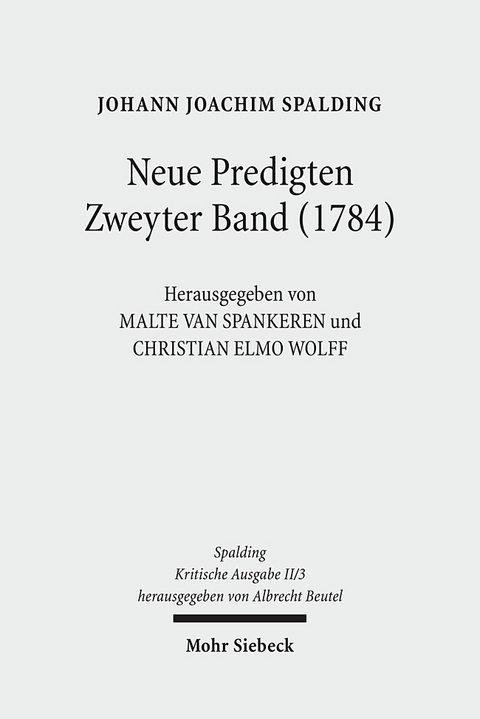 Kritische Ausgabe / Kritische Ausgabe - Johann J Spalding