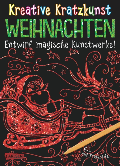 Kreative Kratzkunst: Weihnachten: Set mit 10 Kratzbildern, Anleitungsbuch und Holzstift - Anton Poitier