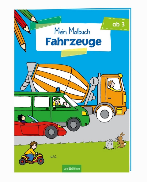 Malbuch ab 3 Jahren - Fahrzeuge VE 5