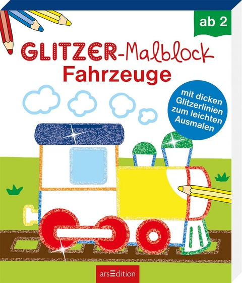 Glitzer-Malblock Fahrzeuge