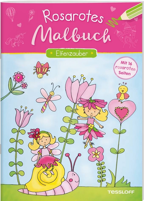 Rosarotes Malbuch. Einhörner