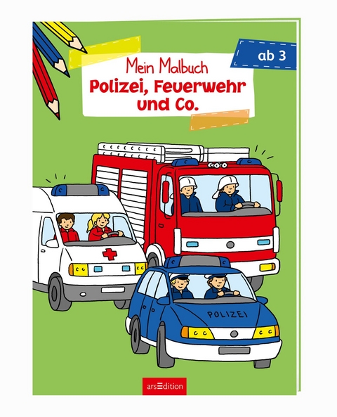 Malbuch ab 3 Jahren - Polizei, Feuerwehr und Co.