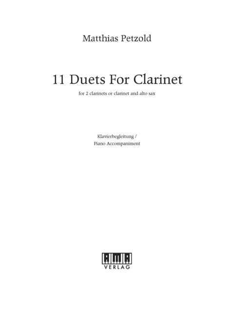 11 Duets for Clarinet - Klavierbegleitung - Matthias Petzold