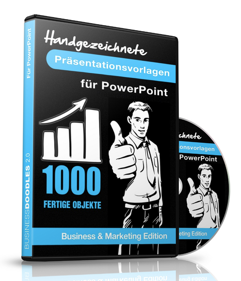 1000 Handgezeichnete Präsentationsvorlagen für PowerPoint, 1 CD-ROM (Business & Marketing Edition) - 