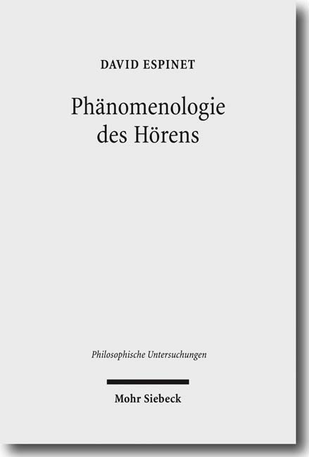 Phänomenologie des Hörens - David Espinet