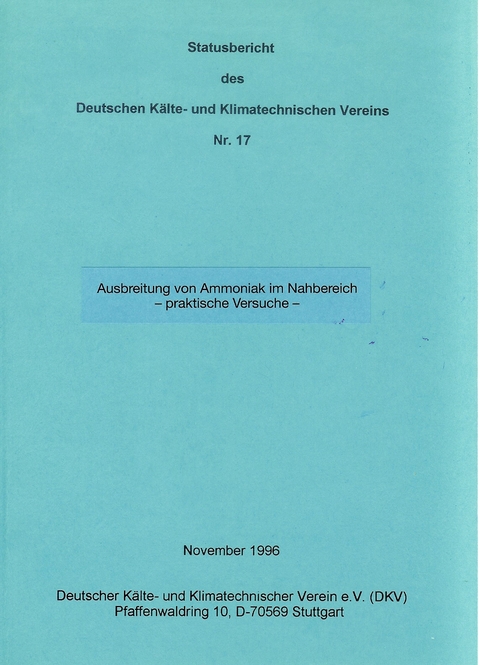 Ausbreitung von Ammoniak im Nahbereich - praktische Versuche - Thomas Busler