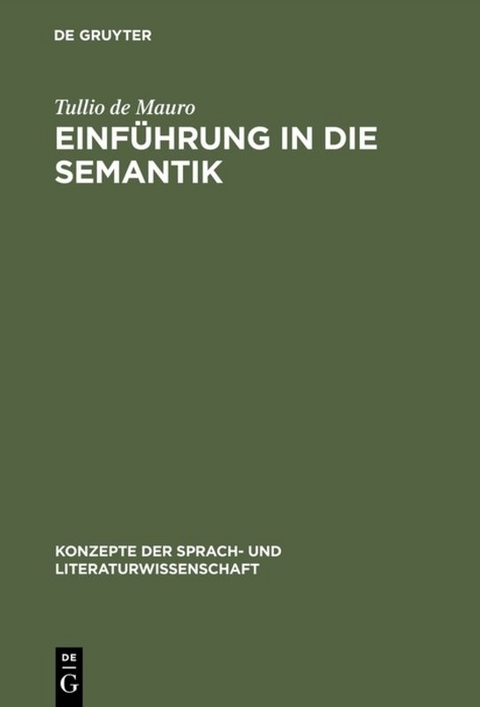 Einführung in die Semantik - Tullio de Mauro