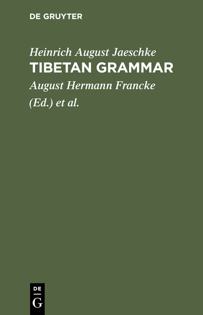Tibetan grammar - Heinrich August Jaeschke