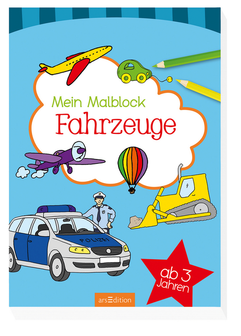 Malblock ab 3 Jahren - Fahrzeuge