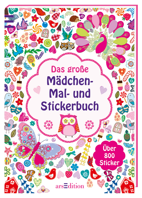 Das große Mädchen-Mal- und Stickerbuch