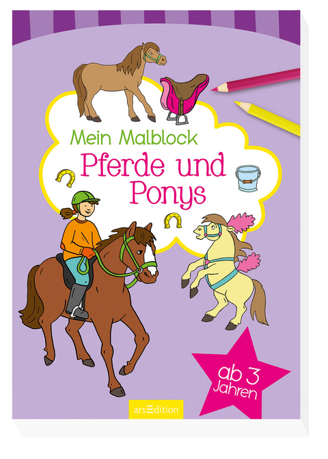 Malblock ab 3 Jahren - Pferde und Ponys