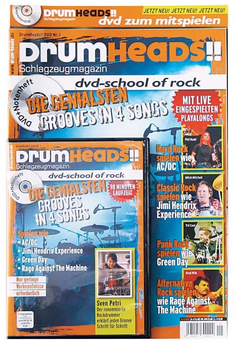 drumheads!! Songbook mit DVD Vol.1: School of Rock - Sven Petri