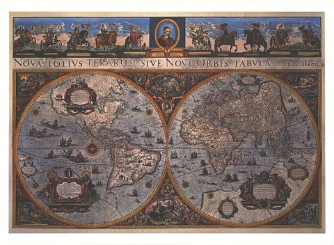 Blaeu's World Map von 1665 (Digitaldruck) - 