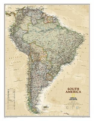 South America Executive, Laminated - National Geographic Maps