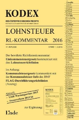 KODEX Lohnsteuer Richtlinien-Kommentar 2016 - Josef Hofbauer