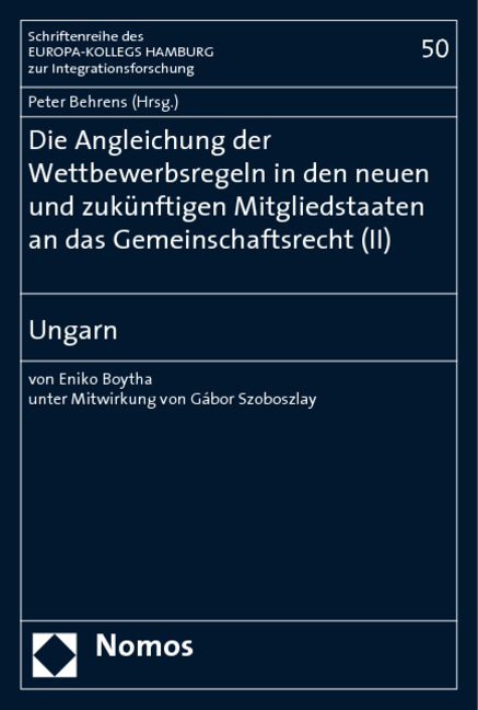 Die Angleichung der Wettbewerbsregeln in den neuen und zukünftigen Mitgliedstaaten an das Gemeinschaftsrecht (II) - 