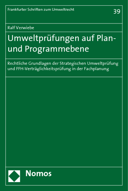 Umweltprüfungen auf Plan- und Programmebene - Ralf Verwiebe