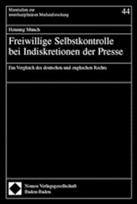 Freiwillige Selbstkontrolle bei Indiskretionen der Presse