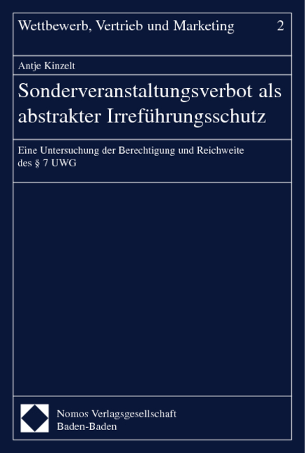 Sonderveranstaltungsverbot als abstrakter Irreführungsschutz - Antje Kinzelt