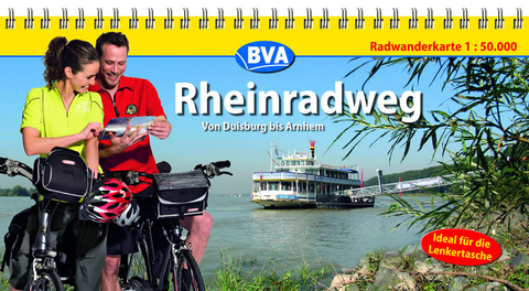 Kompakt-Spiralo BVA Rheinradweg von Duisburg bis Arnhem Radwanderkarte 1:75.000