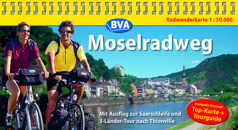 Kompakt-Spiralo BVA Moselradweg Mit Ausflug zur Saarschleife und 3-Länder-Tour nach Thionville Radwanderkarte 1:50.000