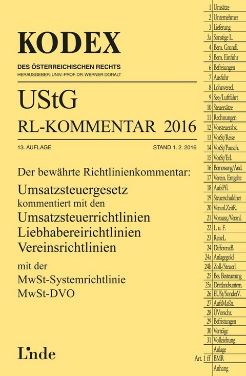 KODEX UStG-Richtlinien-Kommentar 2016 - Robert Pernegger