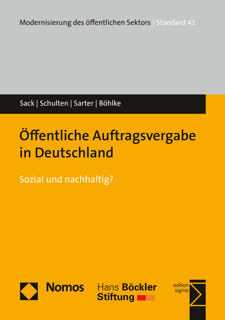 Öffentliche Auftragsvergabe in Deutschland - Detlef Sack, Thorsten Schulten, Eva Katharina Sarter, Nils Böhlke