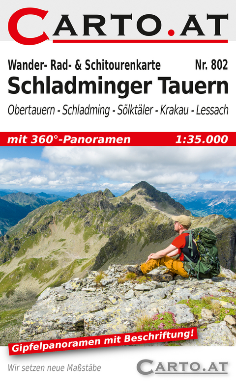 Wander- Rad- & Schitourenkarte 802 Schladminger Tauern